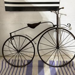 Iron Antique Style Bicycle Wall Art Brown