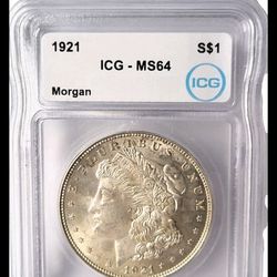 1921 Morgan Silver Dollar Ms64 ICG