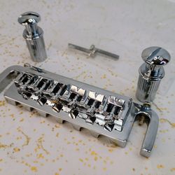 Chrome Adjustable Wraparound Combination Guitar Parts Bridge/Tailpiece WBT-AS-C 81.7mm Epiphone Les Paul Junior/Special etc.