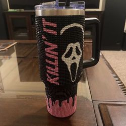 Ghostface Rhinestone “killin it” Tumbler