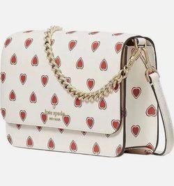 Kate Spade Madison Flap Crossbody with Heart Print with matching wallet
