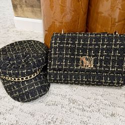 Bundle! NWT Tweed Crossbody And Matching Newsboy Hat