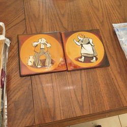 Pair of Comedy Tiles Him And Her 50.00 For Pair 