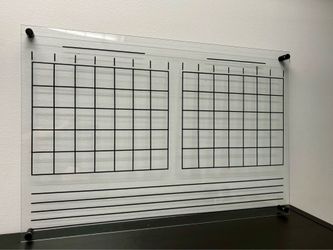 24” x 36” Acrylic Dry Erase Wall Calendar with Black Standoff Mounts