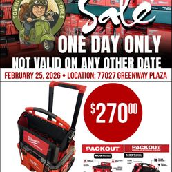 ONE DAY ONLY: Milwaukee PACKOUT rolling box and Packout 20 in storage tote