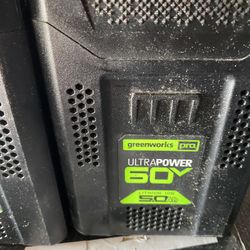 2 Greenworks 60 Volt Batteries 4 AH 5 AH 