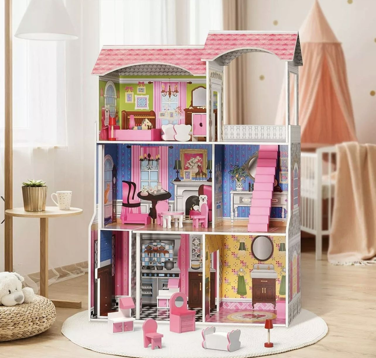 Girl Dream Doll House With Furniture 