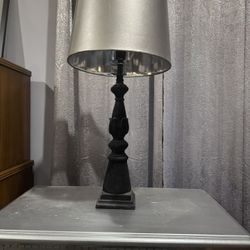 Black Velvet And Silver  Lamp (1) Only ( Pick Upon Bronxville Or Bethpage Long Island )