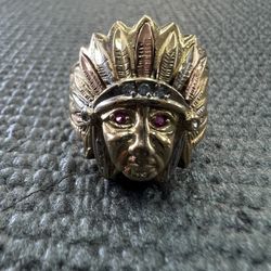 Indian Chief Head Ring