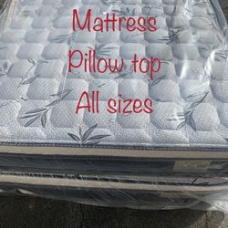 🌟✨Mattress Pillow Top All Sizes ✨🌟 ☑️ 12” inches tall 🟦All sizes 🛏💤 🟩Same day delivery available🚛 🟠Queen sizes  🟡Full sizes  🟢Twin sizes  🔵