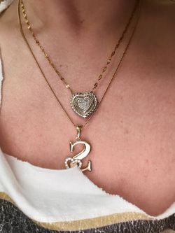 David Yurman Heart Pendant Necklace with Pave Stones