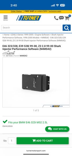 BMW E46 323/328, E39 528i 99-00, Z3 2.8 99-00 Shark Injector Performance Software (N4MS42)
