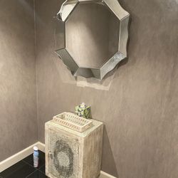 Antique Looking Cupboard And Mirror 