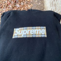 Supreme Burberry Box Logo Hoodie Hooded Sweatshirt