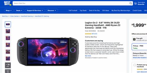 Lenovo Legion Go 2 - 8.8" 144Hz 2K OLED Gaming Handheld - AMD Ryzen Z2 Extreme - 32GB - 1TB