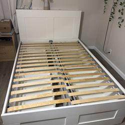 Full size bed frame with storage