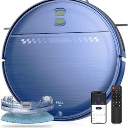 Robot aspirador y trapeador combinado, robot aspirador 2 en 1 con succión de 2300 Pa, diseño delgado de 2.87 pulgadas, control de Wi-Fi/aplicación/voz
