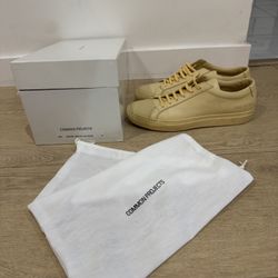 Common Projects Achilles Low Yellow Leather Sneakers Men's US 8 UK 7 EU 41 w/ Bo