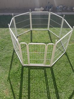 2 different 8 panel Metal Pet Fencing Enclosures With Doors $30-$50 each See All Photos Read Description
