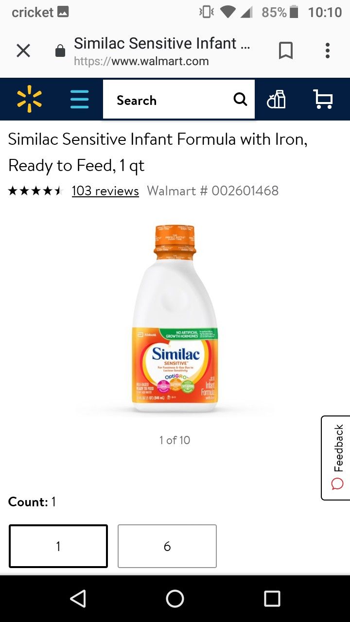 Similac sentive ready to feed