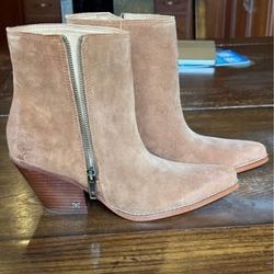 Sam Edelman Jane Western Ankle Boots – Size 8, Brand New, Brown Suede