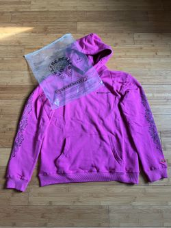 Pink “Matty Boy Spider Web” chrome heart hoodie