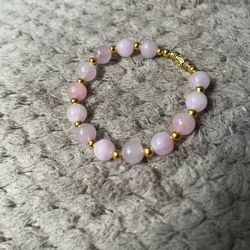 Rose Quartz Natural Crystal Chakra Healing Handmade 8mm Gemstone Beaded Bracelet
