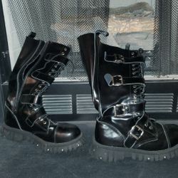 Tuk Leather Knee Boots Size 13 Tall Black 