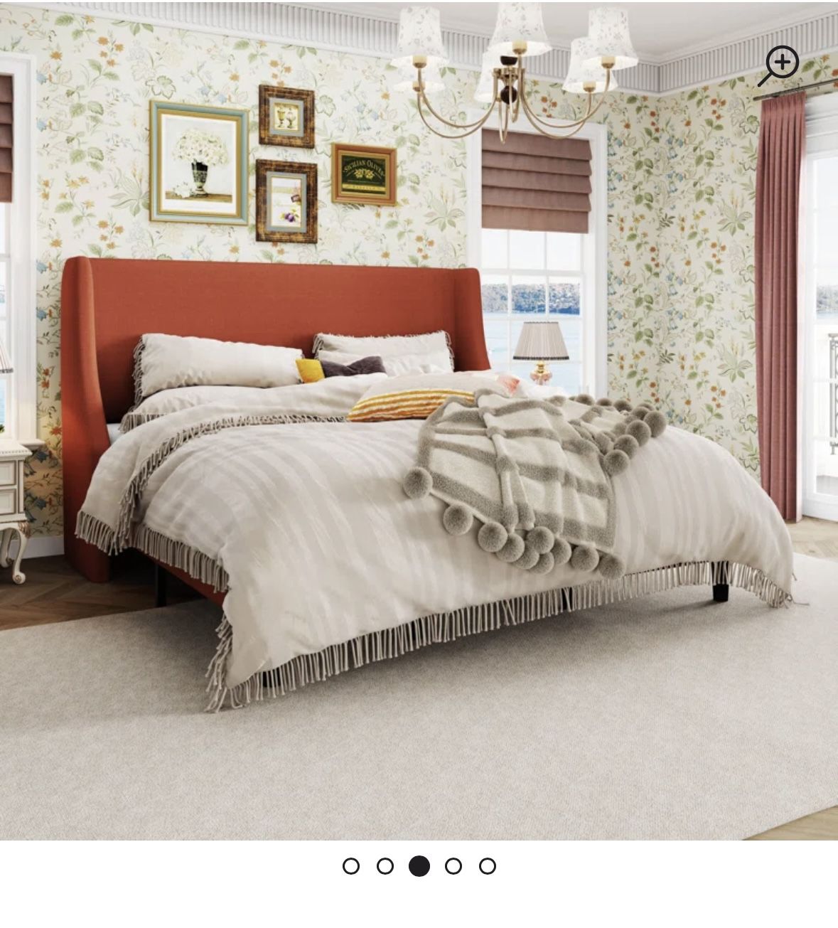 Upholstered Wingback Bed Frame -Used