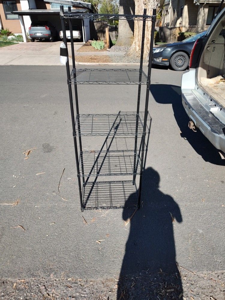 Like New Black Metal Shelving With Five Shelves 60x24x14 Local Pickup Cash Only