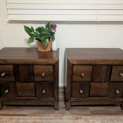 Walnut Nightstands, Set of 2