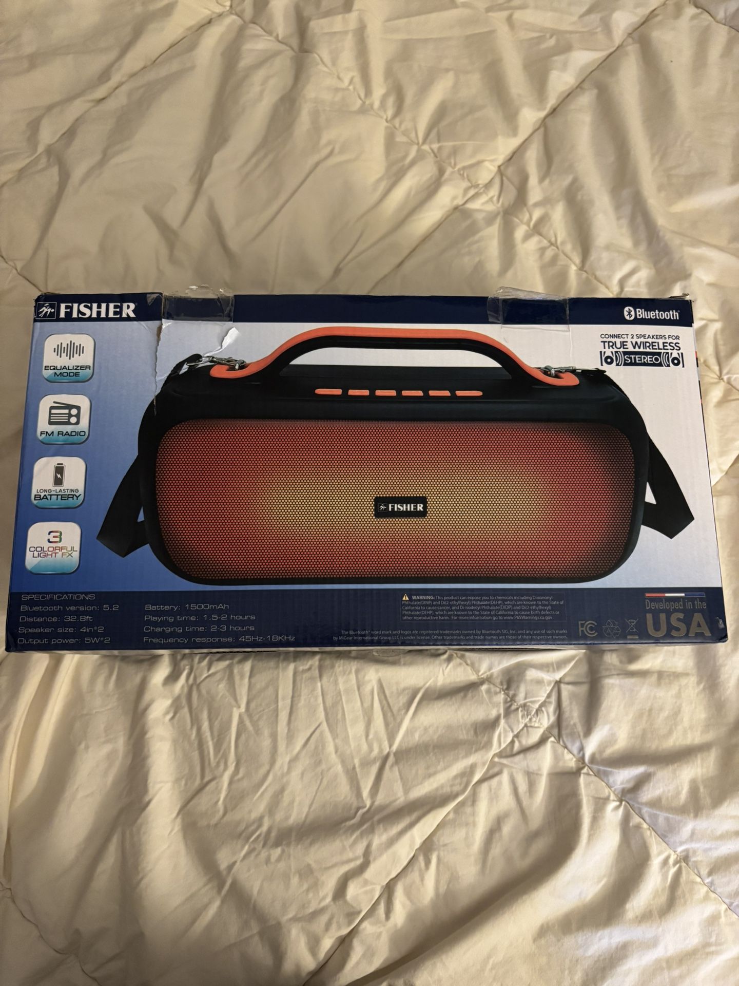 Fisher Bluetooth Speaker.  