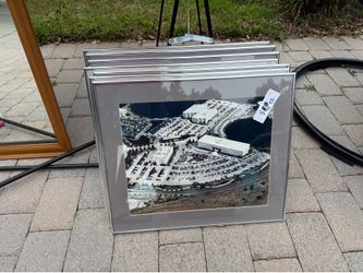 25” x 21” glass aluminum picture frames