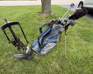 RH Golf clubs w/bag & pull cart