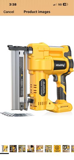 Cordless 2" Brad Nailer Compatible with Dewalt 20V Battery (No Battery), 2-in-1 Electric Nail Gun/Staple Gun, 18 Gauge Nail Gun Battery Powered with 1