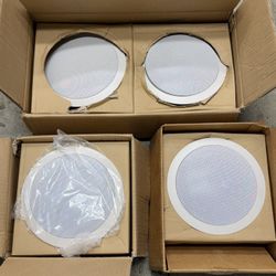 6” Diameter In-wall/ In- Ceiling Wired Speakers- 6 Units