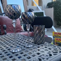 Three Pieces Decoration table Center Size 18” 14” 8”  Beautiful Style Very Clean Gorgeous  Color