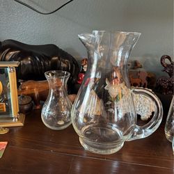 Princess house pitcher and 8 cups