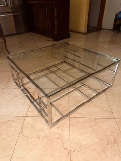 Glass coffee table