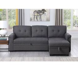 🔥On sale 🔥84'' L-Shape Convertible Sleeper Sectional Sofa