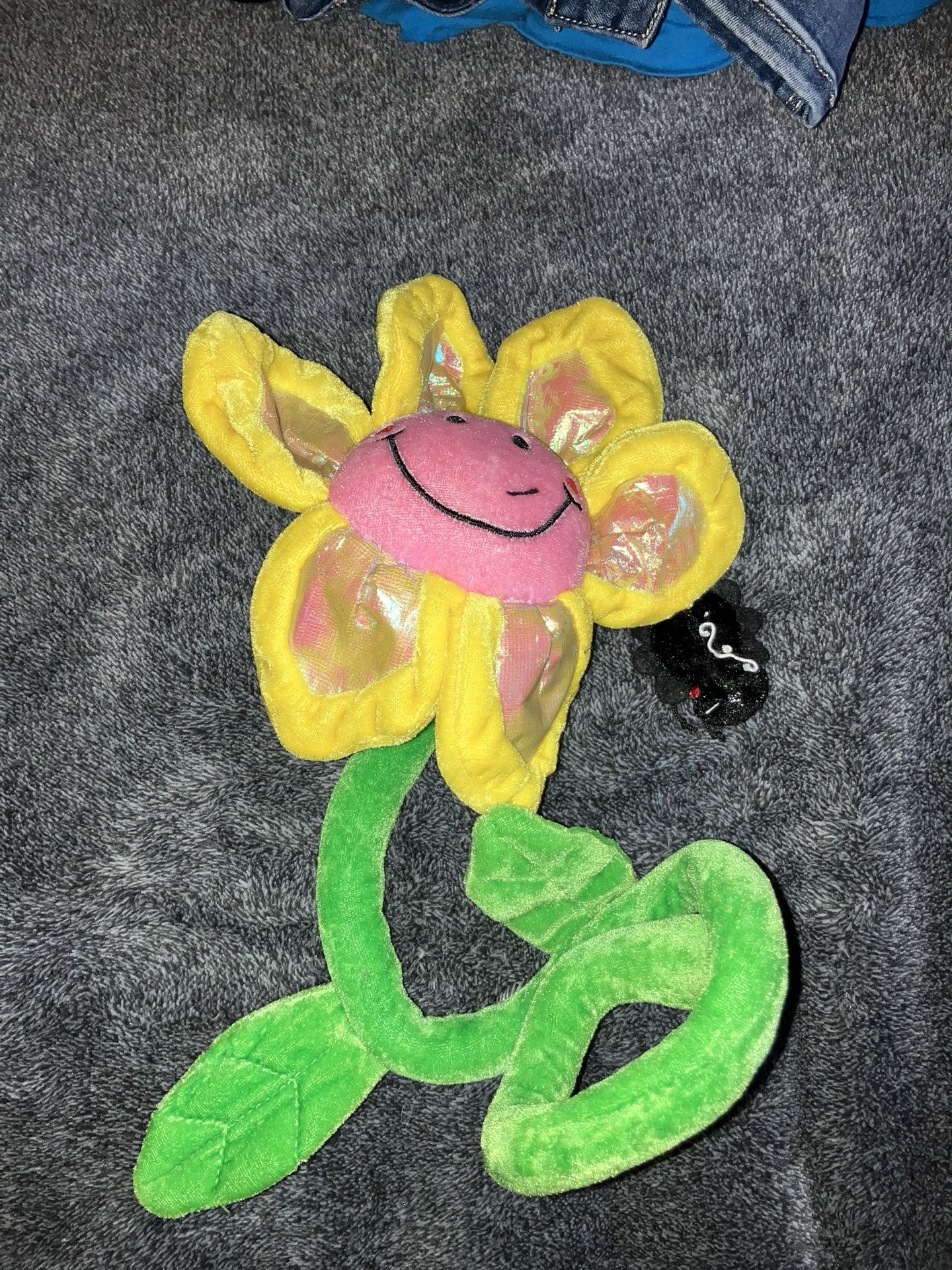 Treasures Wildflowers Bendable Smiling Flower Pink Yellow Happy Face