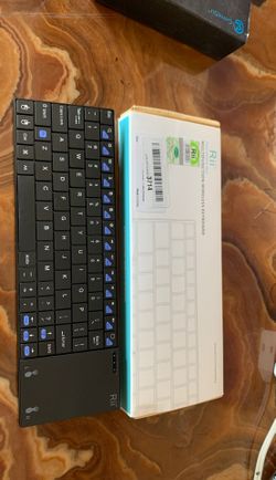 Rii K12+ Mini Wireless Keyboard with Large Touchpad Mouse&Qwerty Keypad, Stainless Steel Portable Wireless Keyboard with USB Receiver for MacBook/iPa