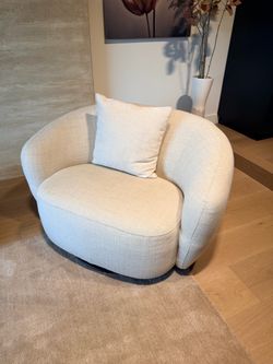 4 Modern linen swivel chairs