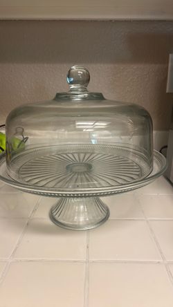 Glass Cake Stand with Dome Cover