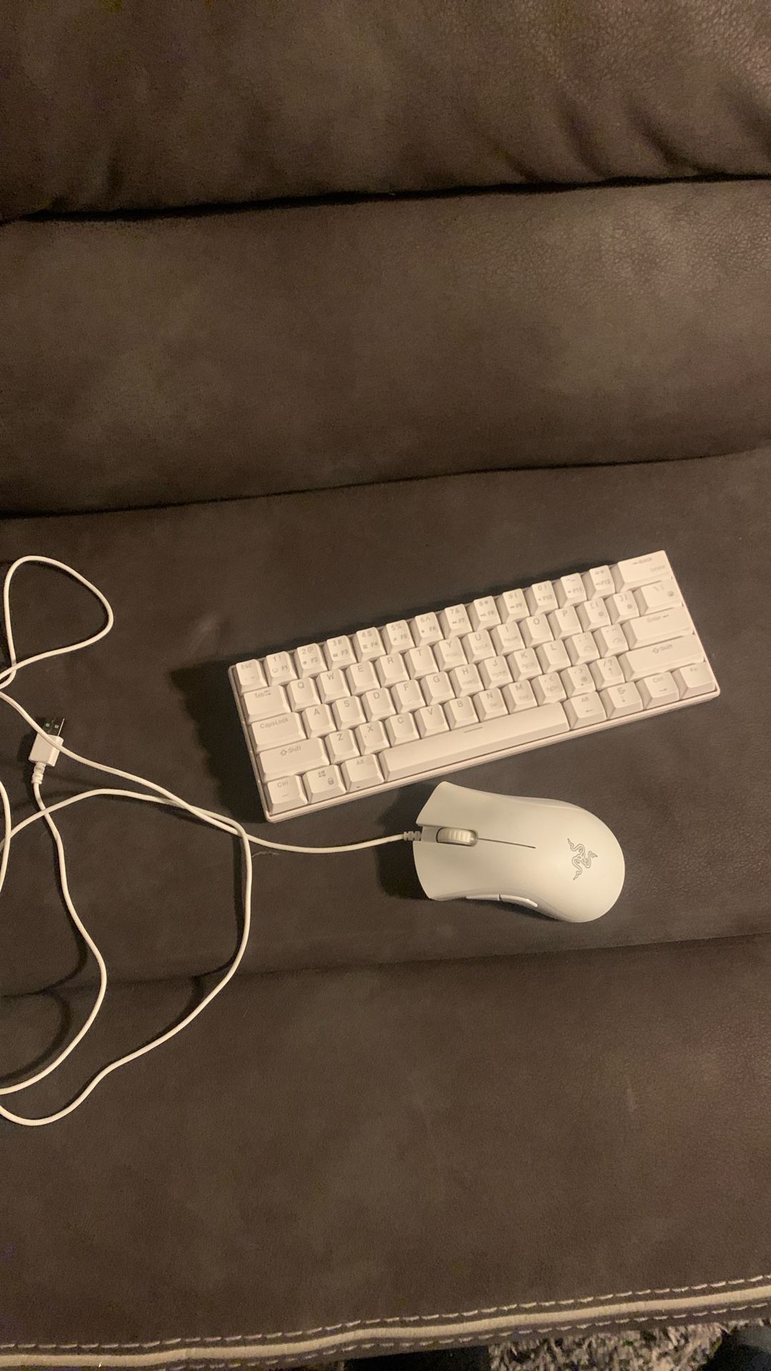 keyboard and mouse (white)