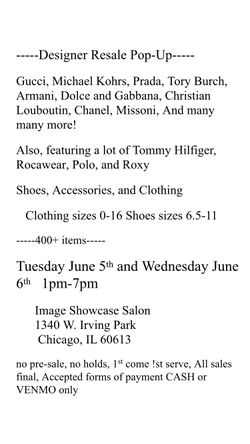 Pop up shop tomorrow and Wednesday!