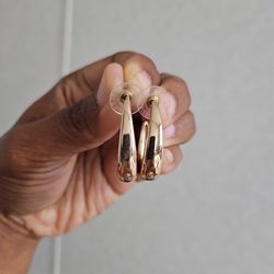 Beautiful Yellow tone  Half Hoop Costume Jewelry