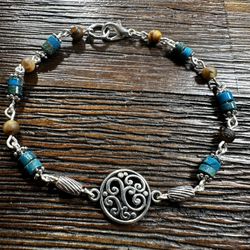 Handmade Imperial Turquoise Beaded Bracelet.