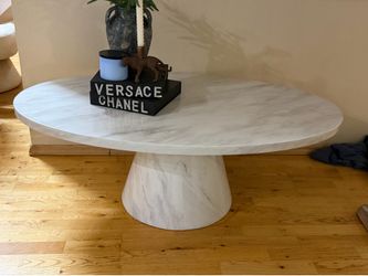 Marble oval coffee table