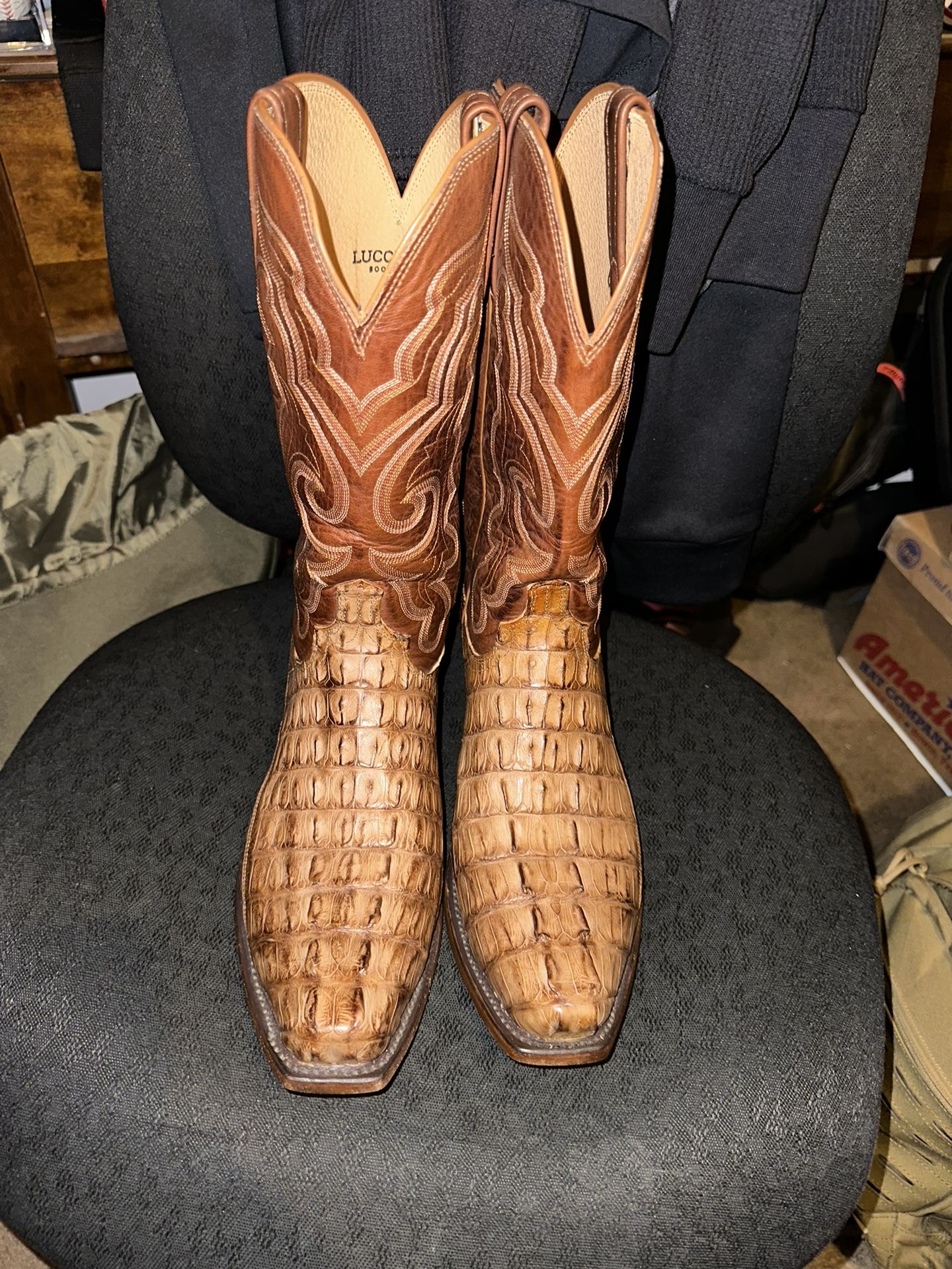 Lucchese Franklin Caiman Boots Size 10D